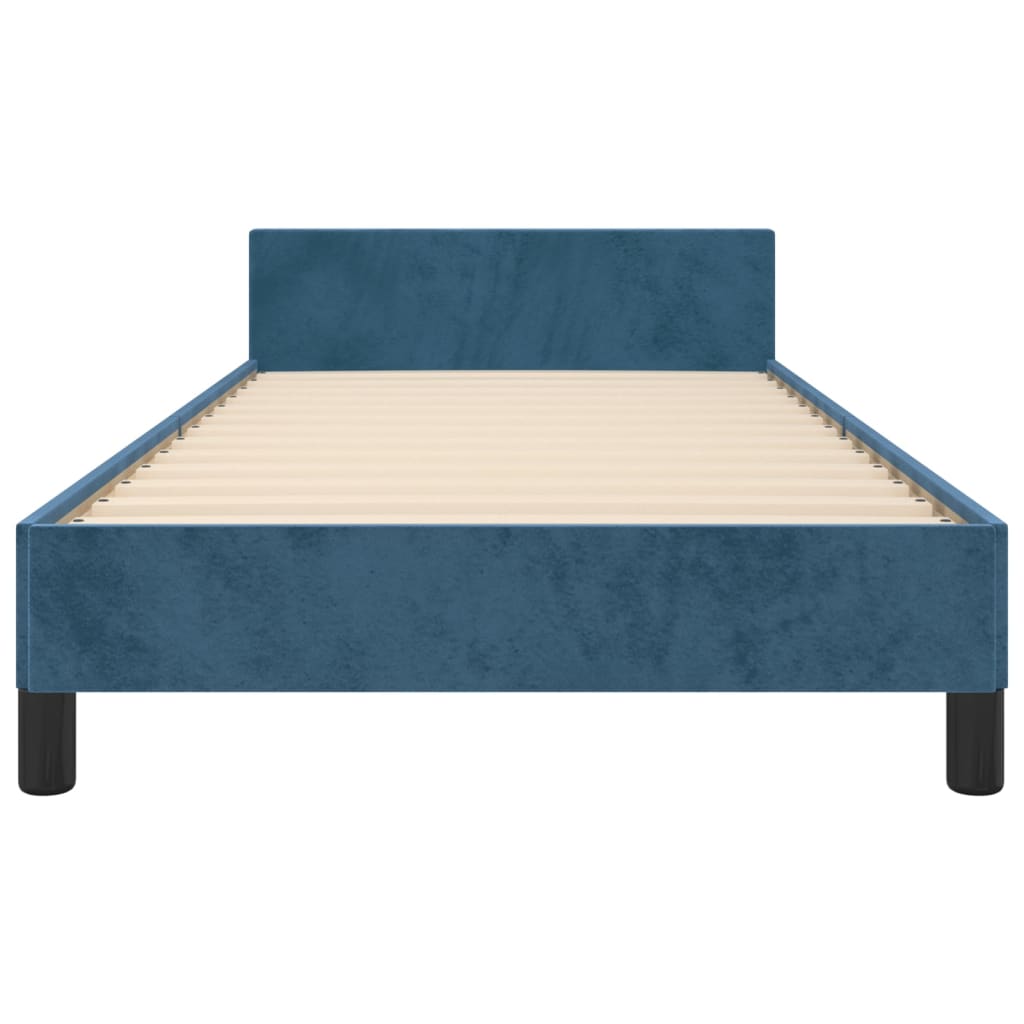 Bedframe met hoofdeinde fluweel donkerblauw 80x200 cm