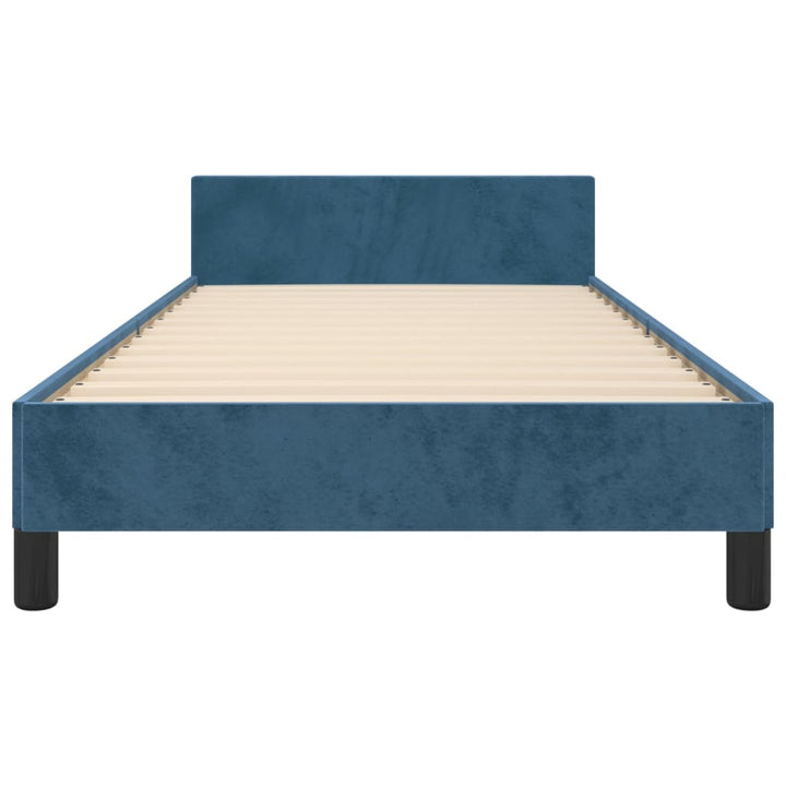 Bedframe met hoofdeinde fluweel donkerblauw 80x200 cm