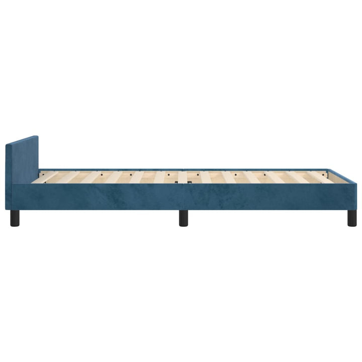 Bedframe met hoofdeinde fluweel donkerblauw 80x200 cm