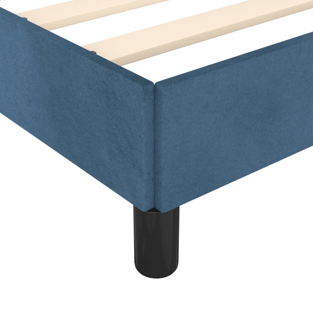 Bedframe met hoofdeinde fluweel donkerblauw 80x200 cm