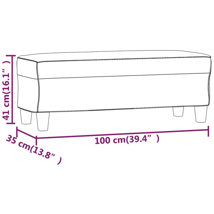 Bankje 100x35x41 cm microvezelstof stof lichtgrijs