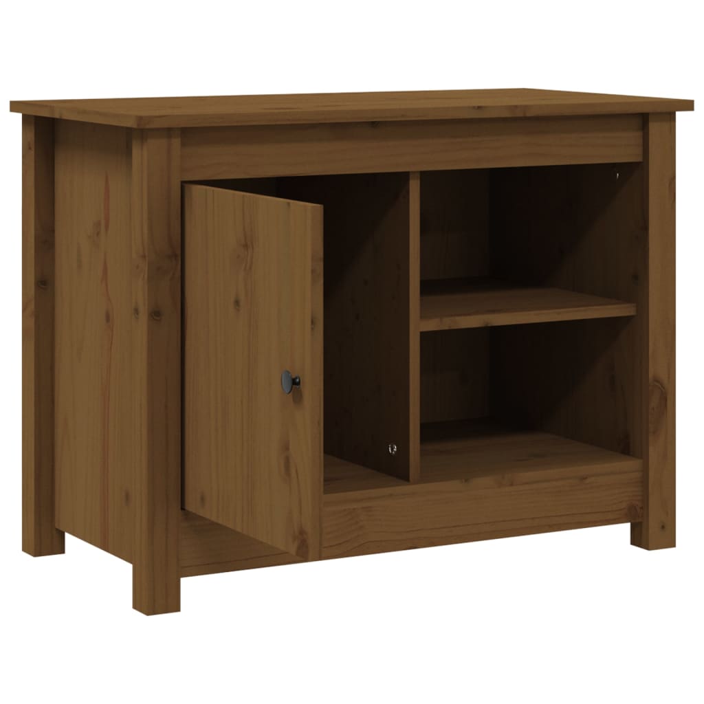 Tv-meubel 70x36,5x52 cm massief grenenhout honingbruin