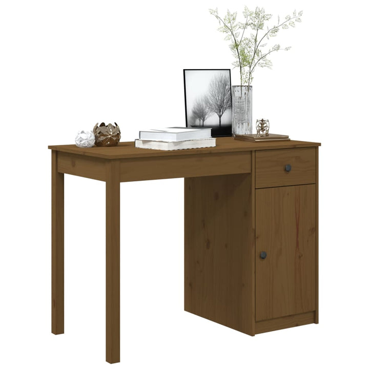 Bureau 100x50x75 cm massief grenenhout honingbruin