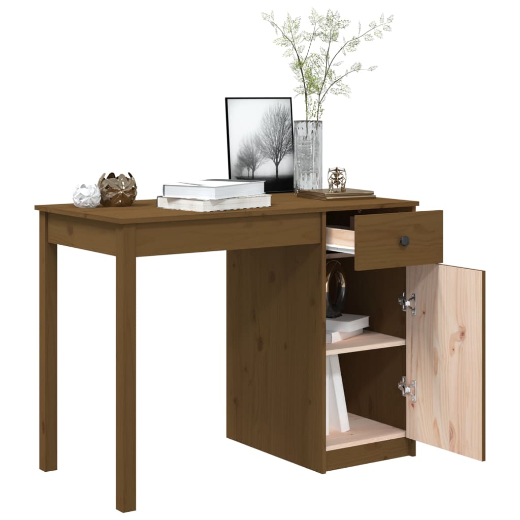 Bureau 100x50x75 cm massief grenenhout honingbruin