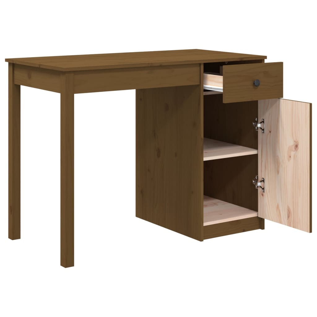 Bureau 100x50x75 cm massief grenenhout honingbruin