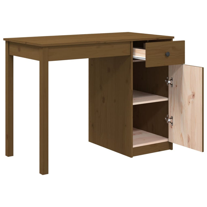 Bureau 100x50x75 cm massief grenenhout honingbruin