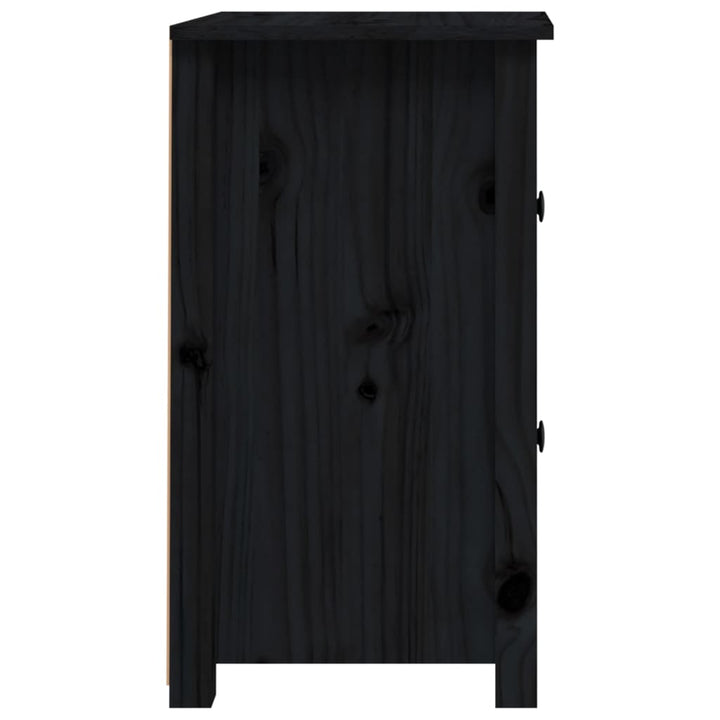 Nachtkastjes 2 st 40x35x61,5 cm massief grenenhout zwart