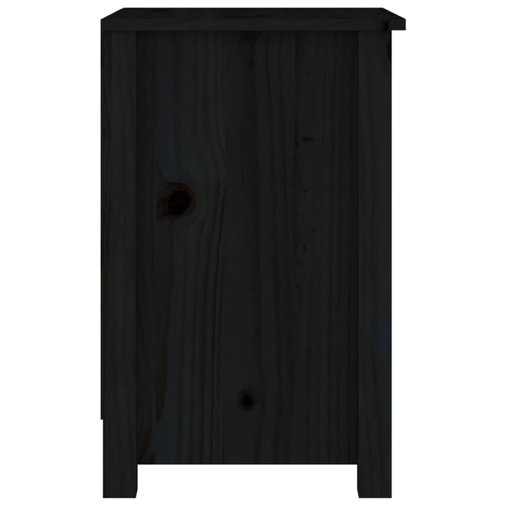 Nachtkastje 40x35x55 cm massief grenenhout zwart