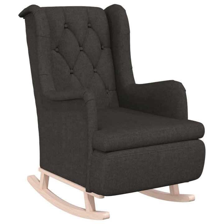 Fauteuil met schommelpoten en voetenbank stof donkergrijs