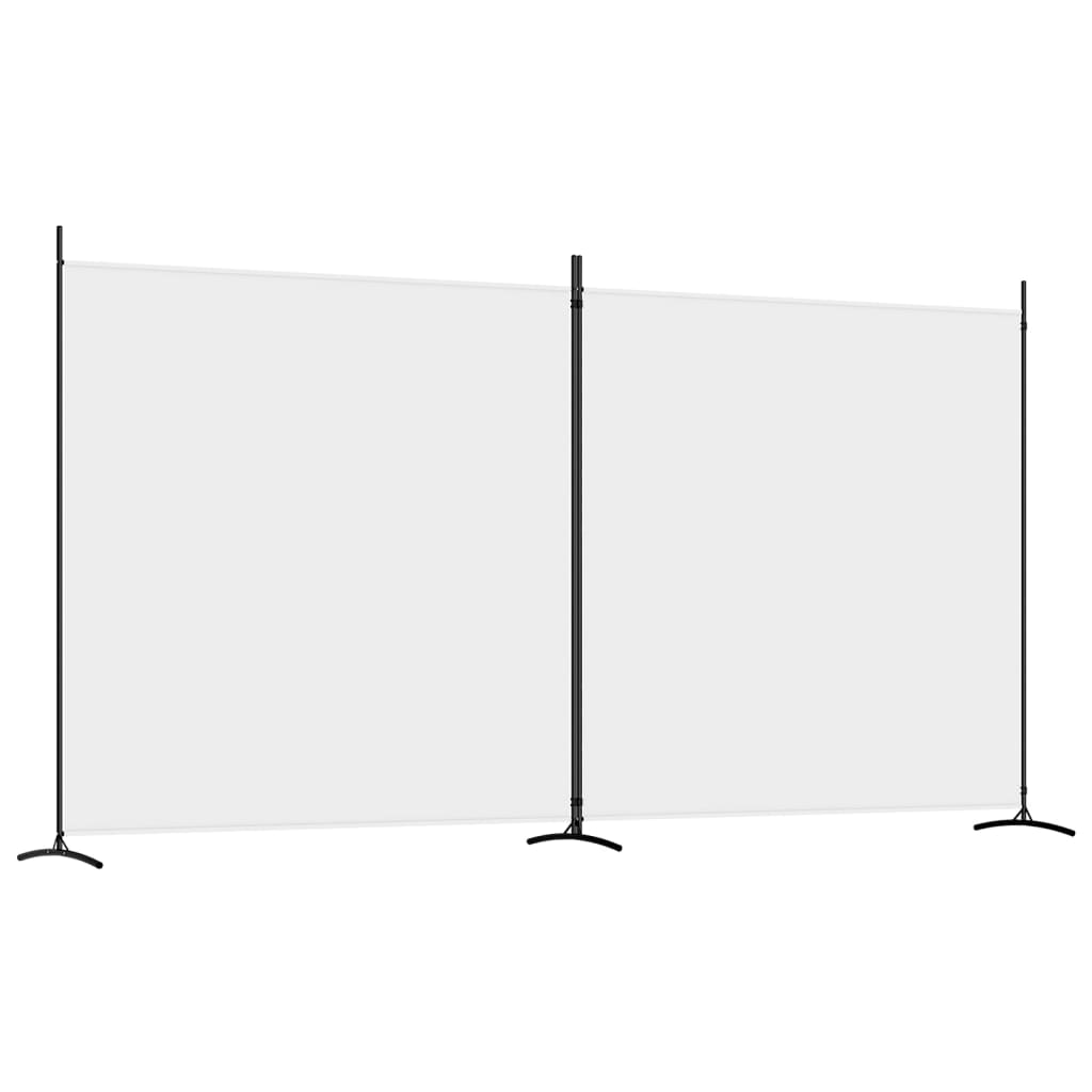 Kamerscherm met 2 panelen 348x180 cm stof wit