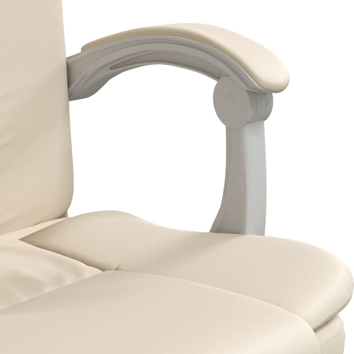 Kantoorstoel verstelbaar kunstleer crèmekleurig