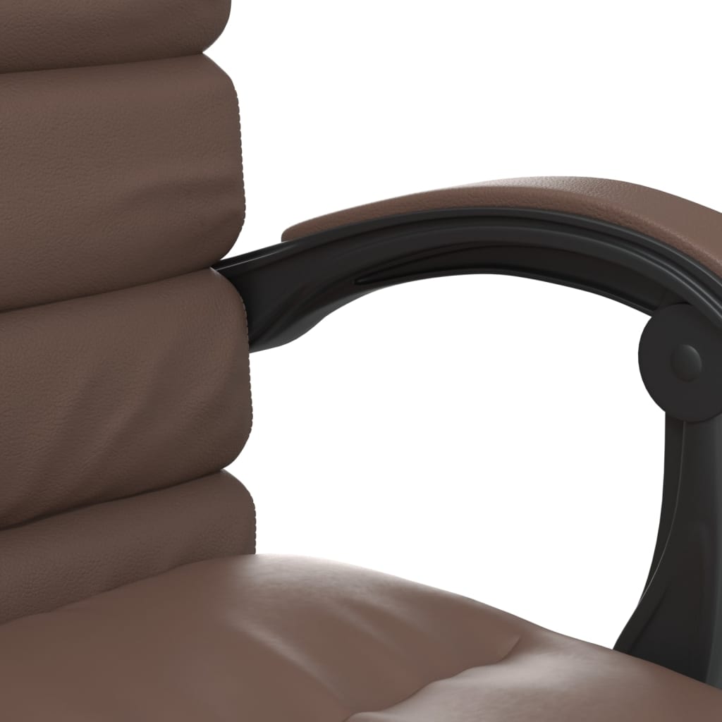 Kantoorstoel massage verstelbaar kunstleer bruin