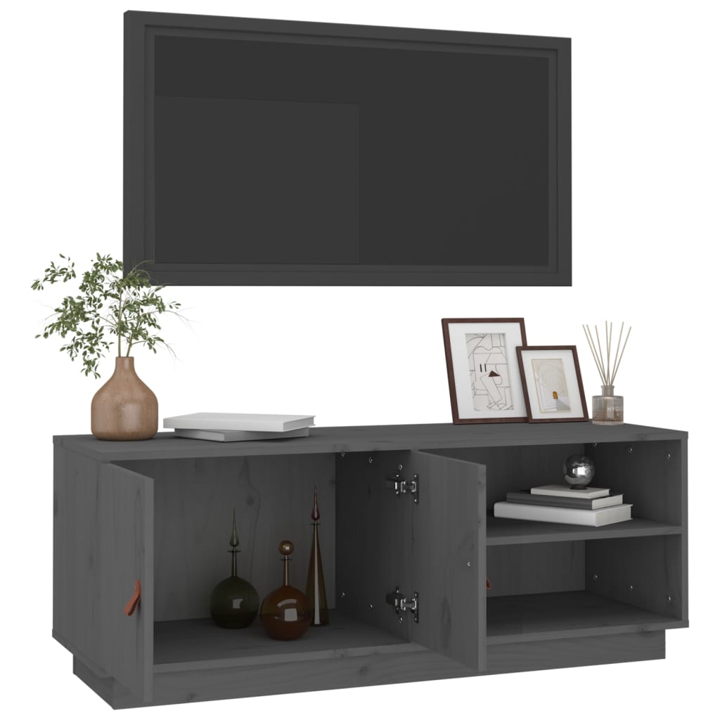 Tv-meubel 105x34x40 cm massief grenenhout grijs