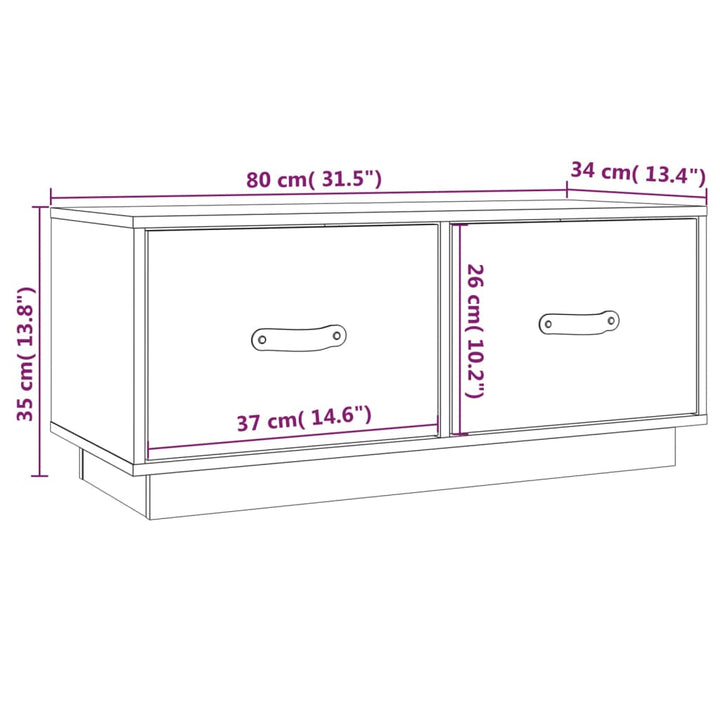 Tv-meubel 80x34x35 cm massief grenenhout honingbruin