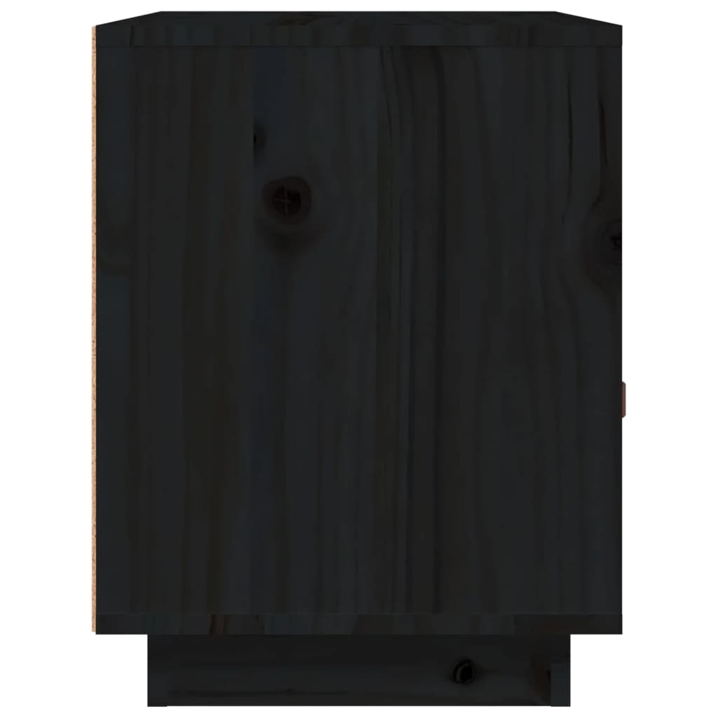 Nachtkastje 40x34x45 cm massief grenenhout zwart