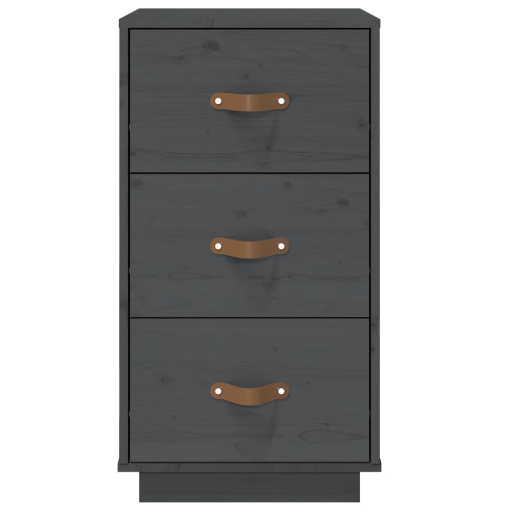 Nachtkastjes 2 st 40x40x75 cm massief grenenhout grijs