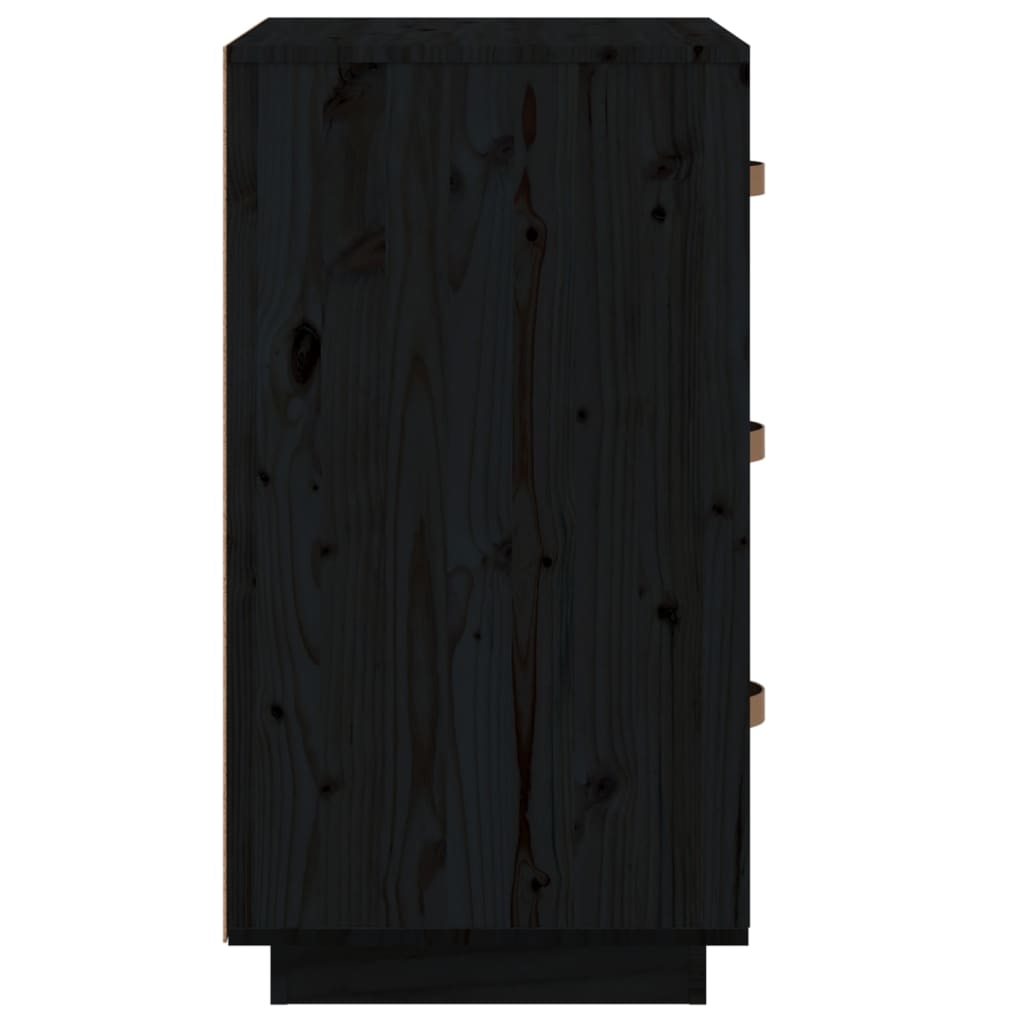 Nachtkastjes 2 st 40x40x75 cm massief grenenhout zwart