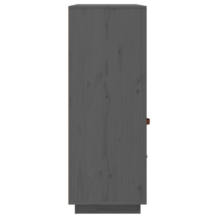 Hoge kast 100x40x108,5 cm massief grenenhout grijs