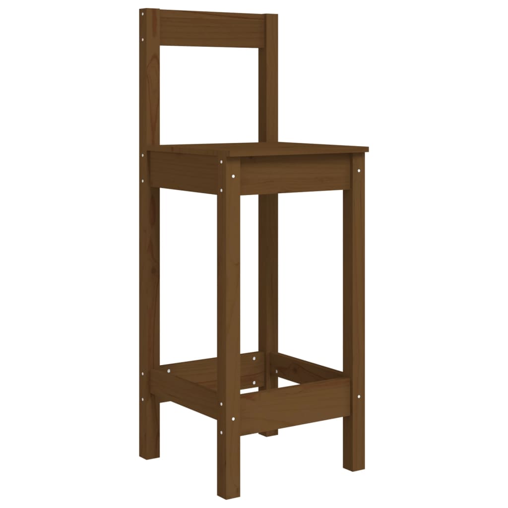 Barstoelen 2 st 40x41,5x112 cm massief grenenhout honingbruin