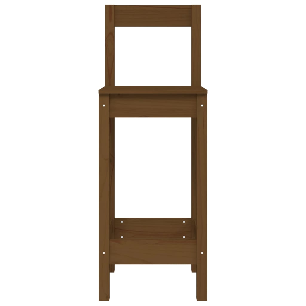 Barstoelen 2 st 40x41,5x112 cm massief grenenhout honingbruin