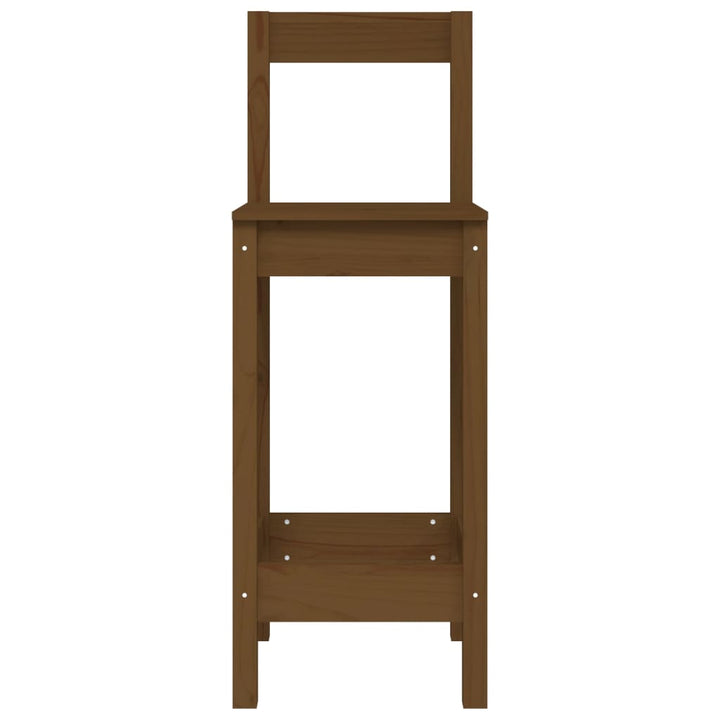 Barstoelen 2 st 40x41,5x112 cm massief grenenhout honingbruin