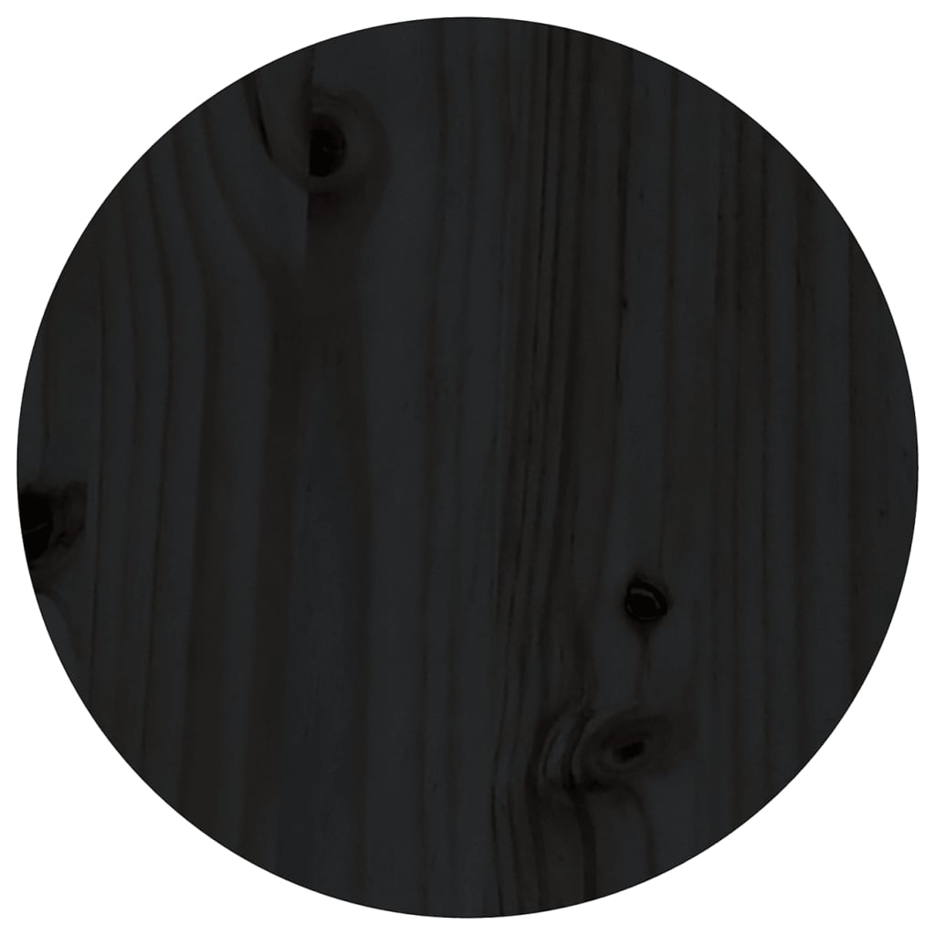 Salontafel ø˜ 35x35 cm massief grenenhout zwart