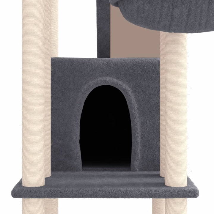 Kattenmeubel met sisal krabpalen 201 cm donkergrijs