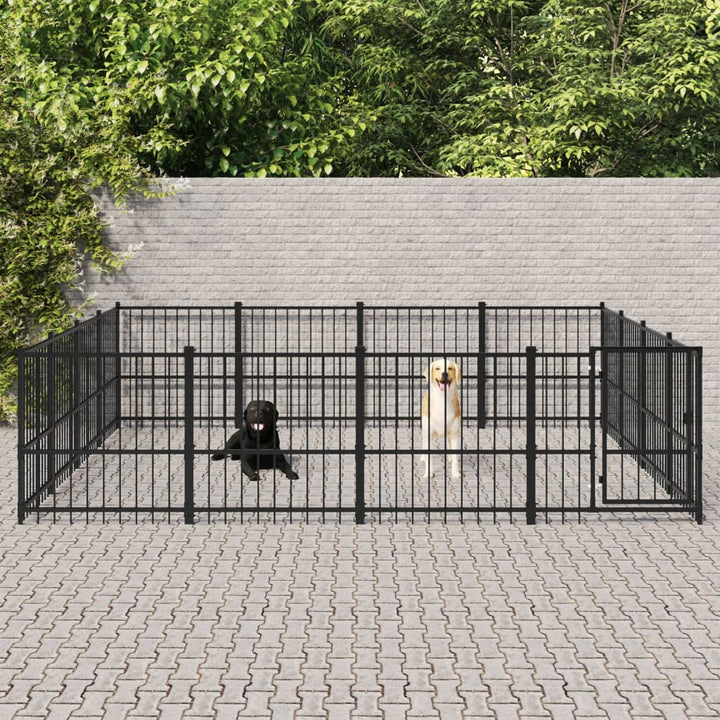 Hondenkennel voor buiten 15,05 m² staal