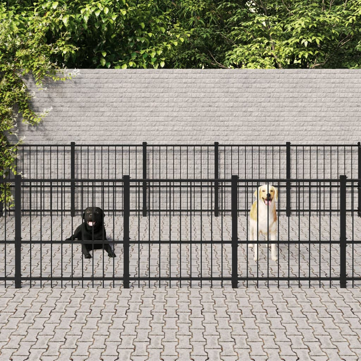 Hondenkennel voor buiten 30,11 m² staal