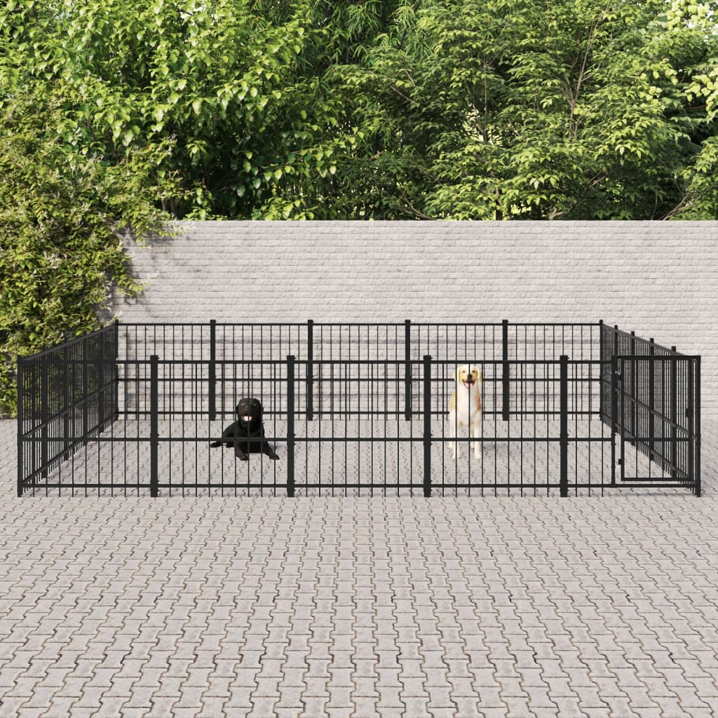 Hondenkennel voor buiten 23,52 m² staal