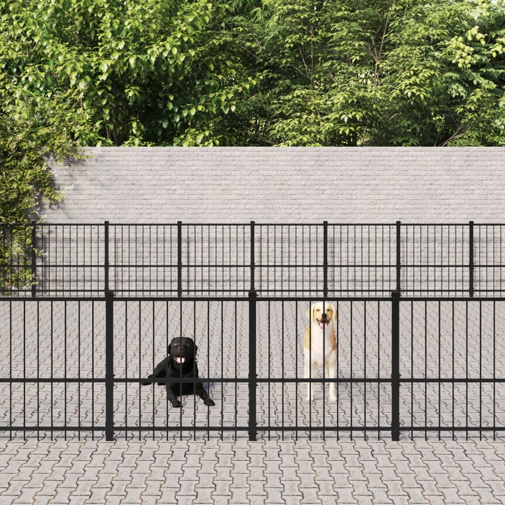 Hondenkennel voor buiten 76,21 m² staal