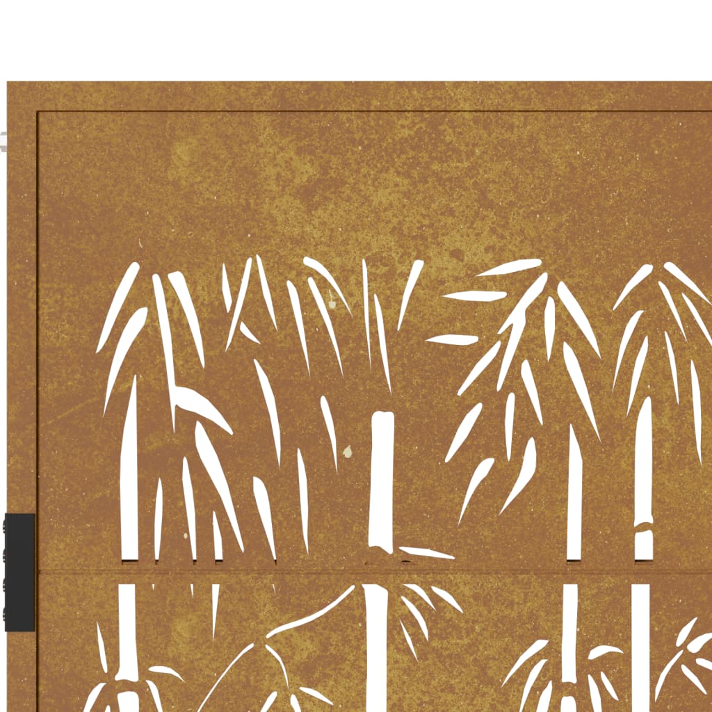 Poort met bamboe-ontwerp 105x205 cm cortenstaal