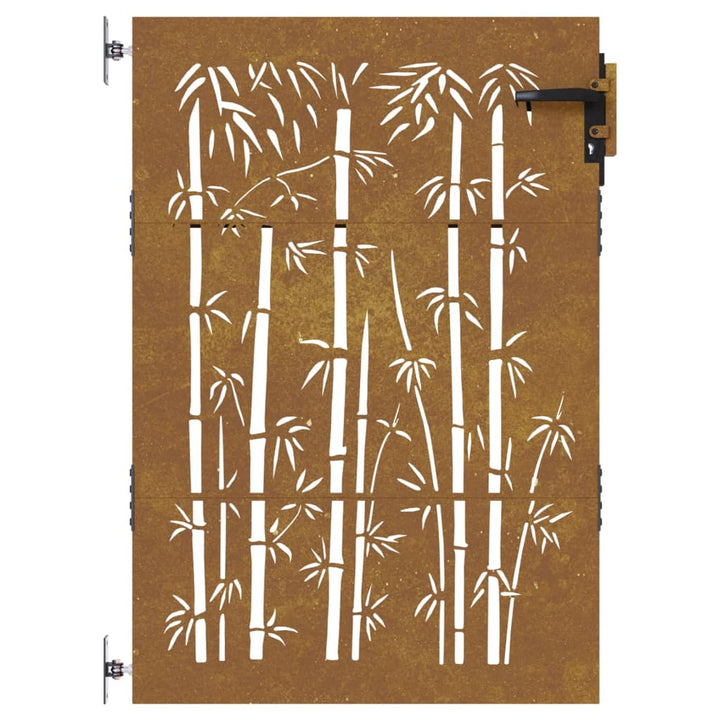 Poort 85x150 cm bamboe-ontwerp cortenstaal