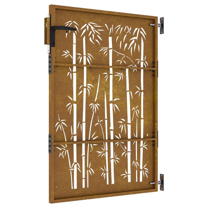 Poort 85x150 cm bamboe-ontwerp cortenstaal