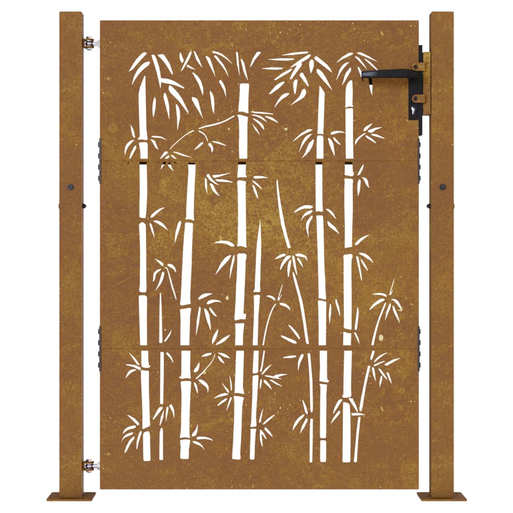 Poort 105x155 cm bamboe-ontwerp cortenstaal