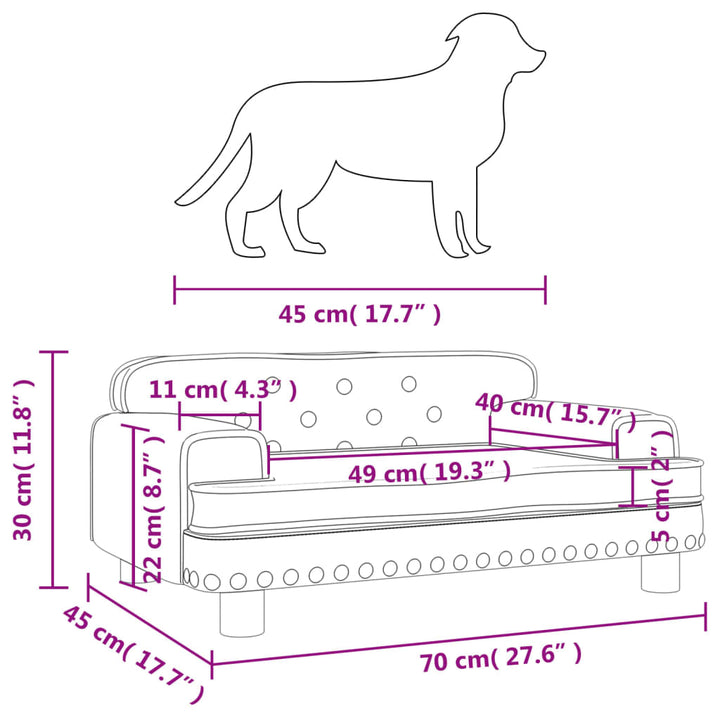 Hondenmand 70x45x30 cm kunstleer cappuccinokleurig