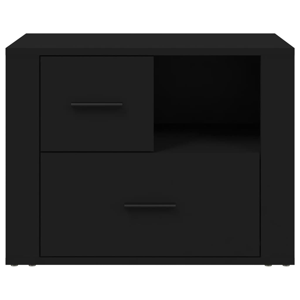 Nachtkastje 60x36x45 cm bewerkt hout zwart
