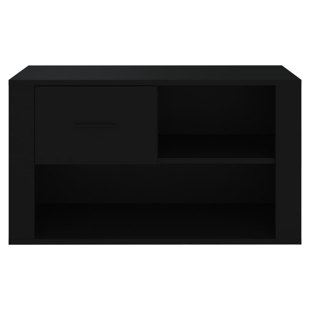 Schoenenkast 80x35x45 cm bewerkt hout zwart
