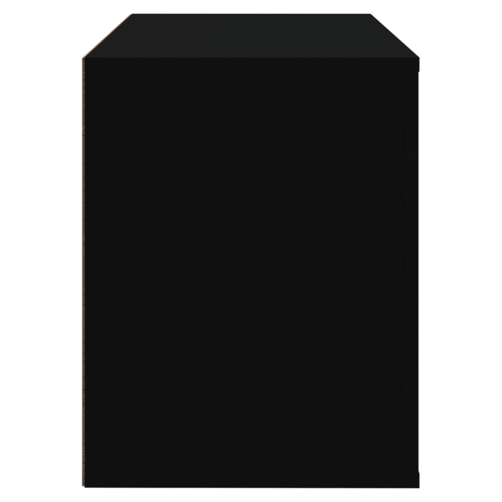 Schoenenkast 80x35x45 cm bewerkt hout zwart