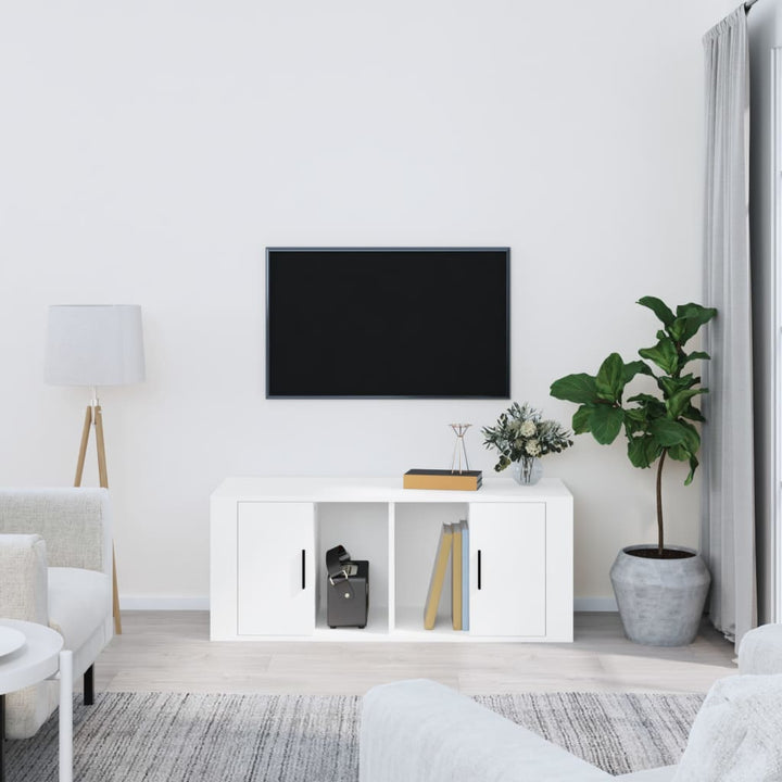 Tv-meubel 100x35x40 cm bewerkt hout wit