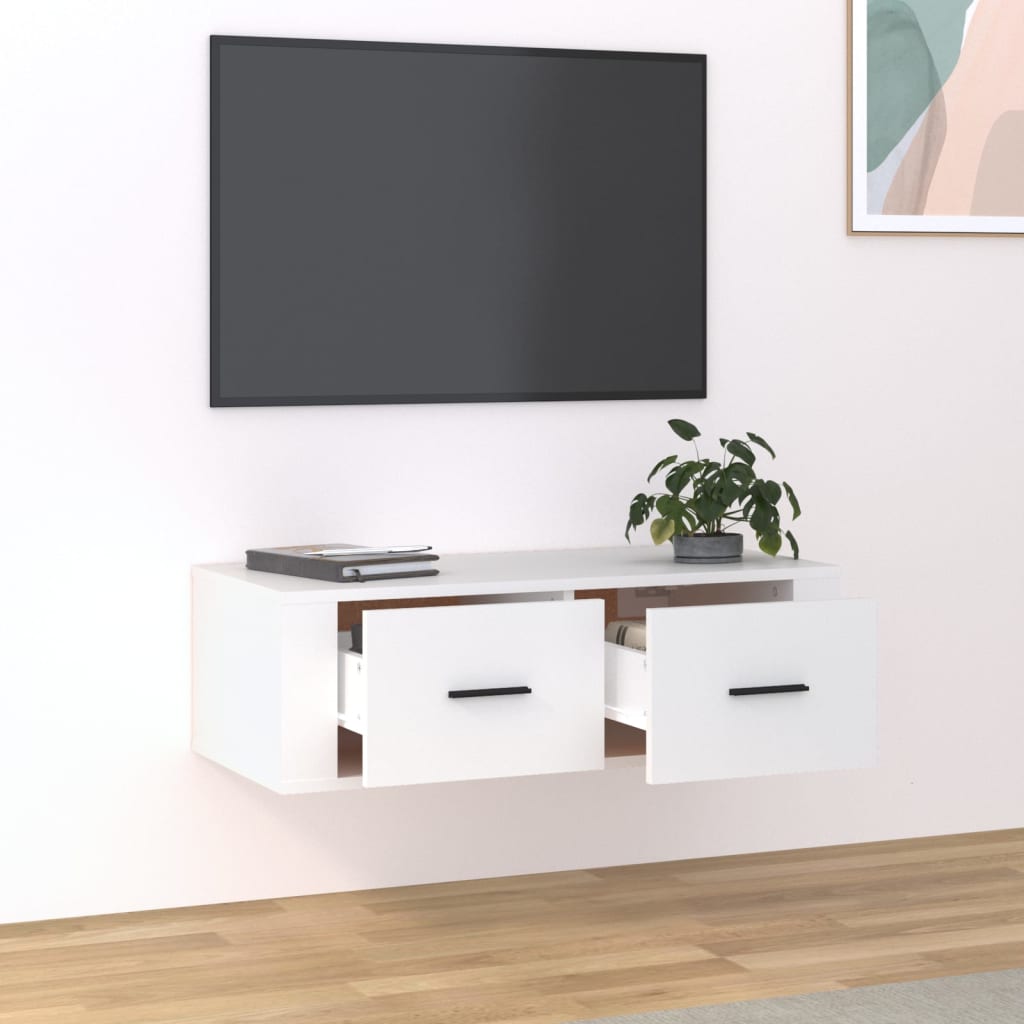 Tv-hangmeubel 80x36x25 cm bewerkt hout wit
