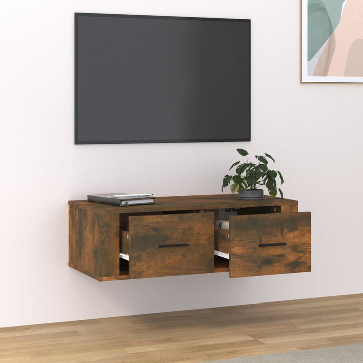 Tv-hangmeubel 80x36x25 cm bewerkt hout gerookt eikenkleurig