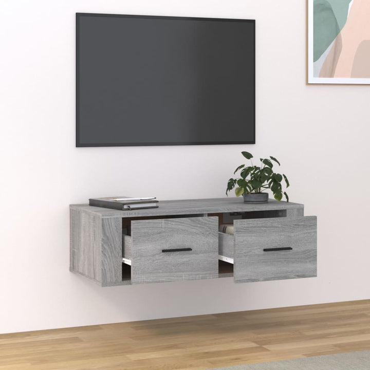 Tv-hangmeubel 80x36x25 cm bewerkt hout grijs sonoma eikenkleur