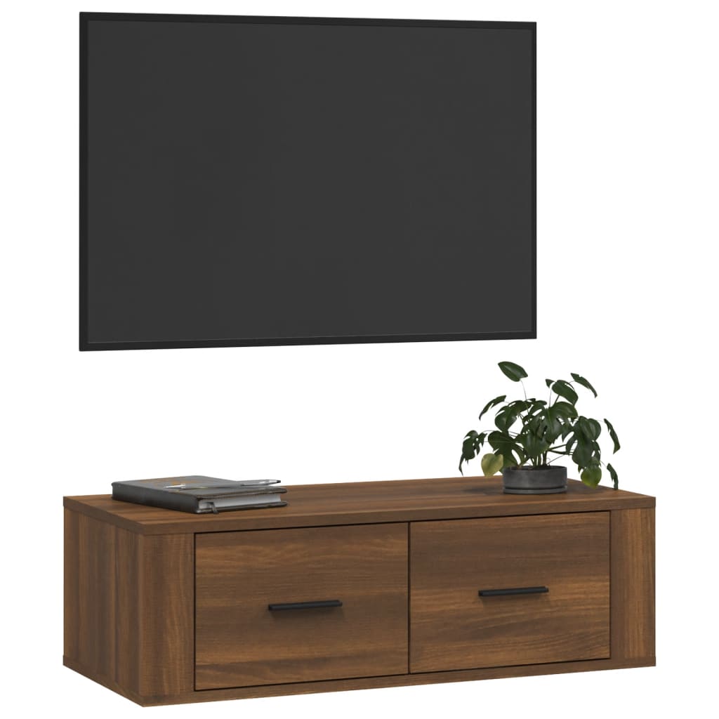 Tv-hangmeubel 80x36x25 cm bewerkt hout bruineikenkleurig