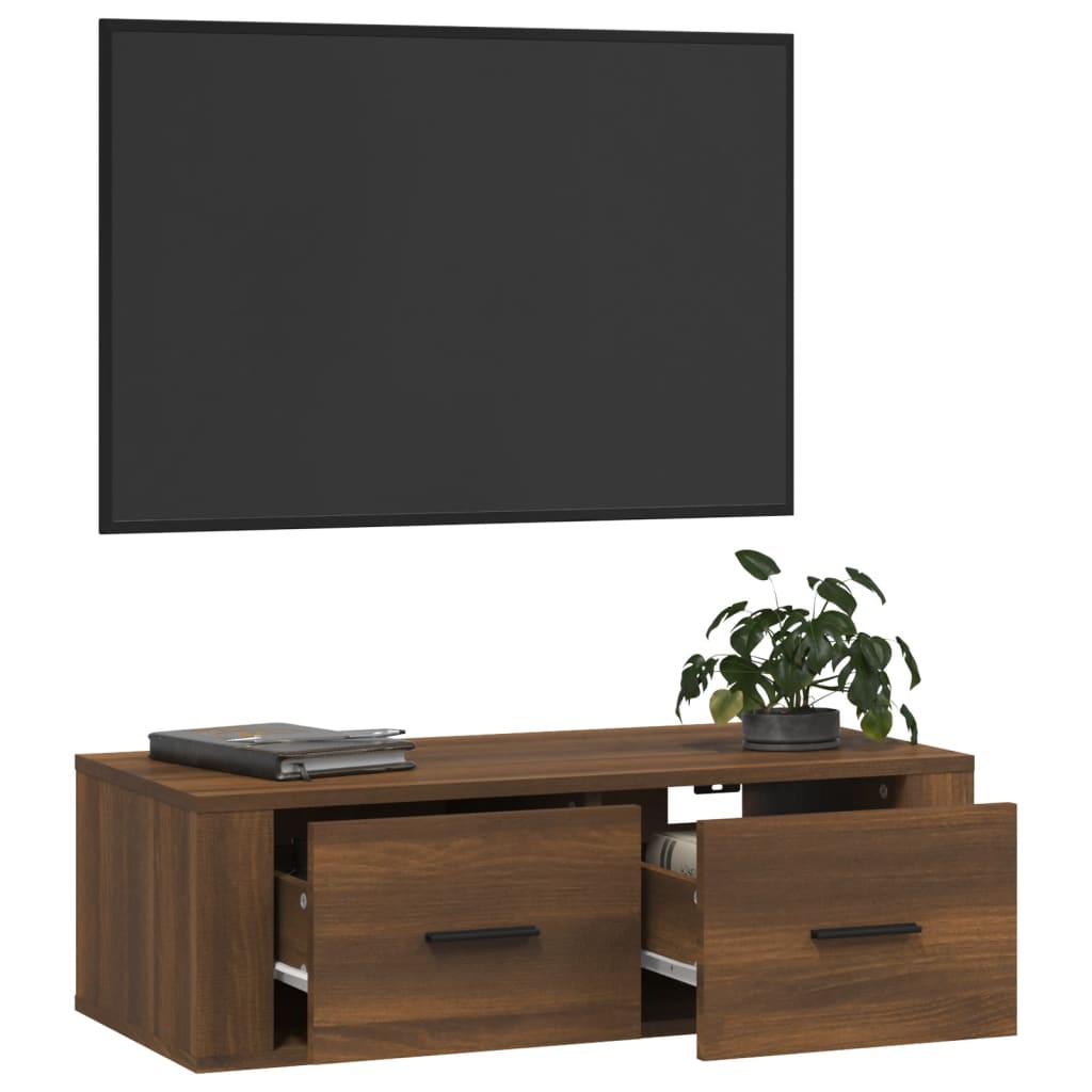 Tv-hangmeubel 80x36x25 cm bewerkt hout bruineikenkleurig