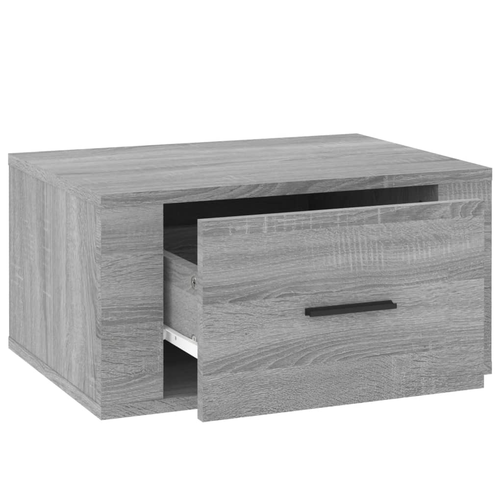 Nachtkastjes 2 st wandgemonteerd 50x36x25 cm grijs sonoma eiken