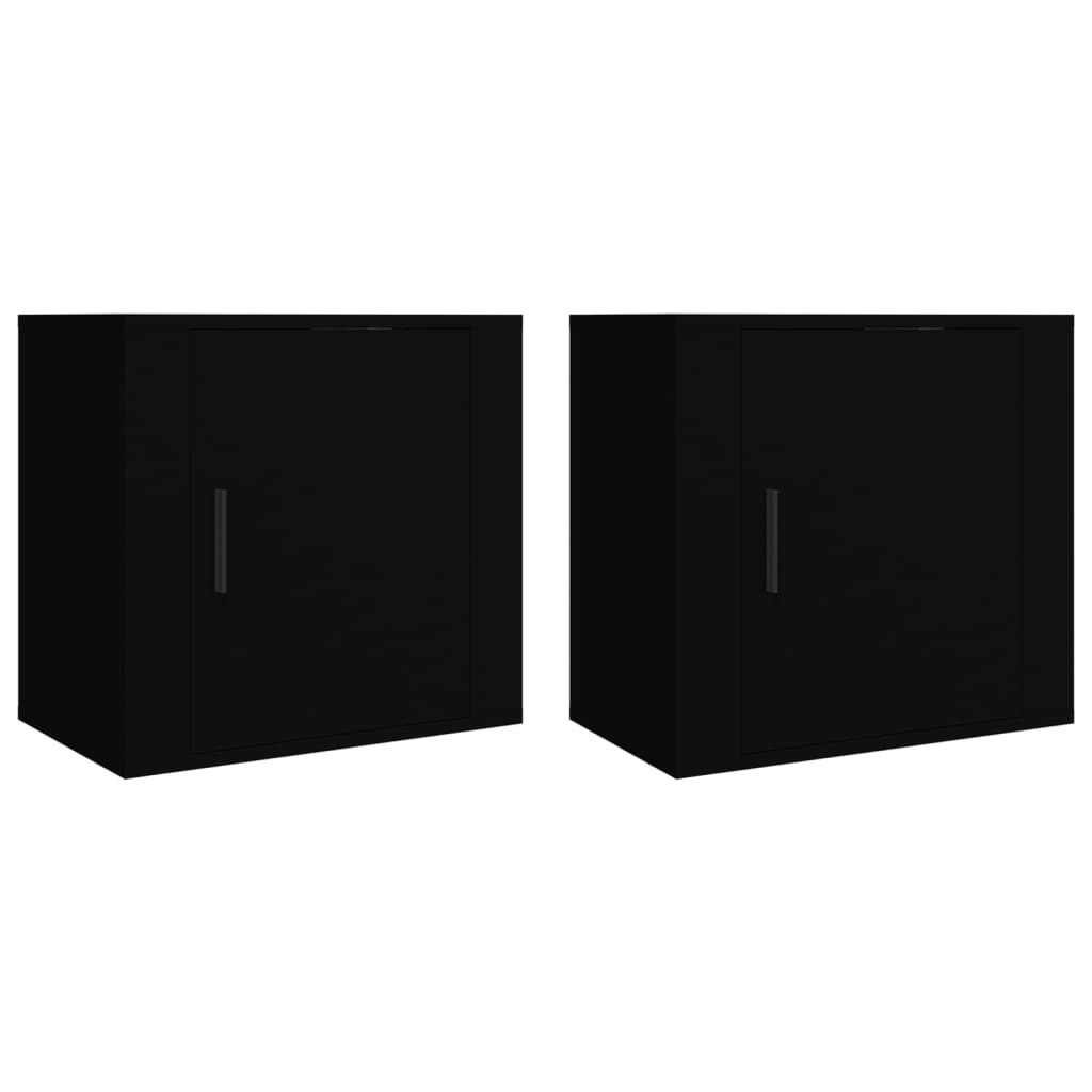 Nachtkastjes 2 st wandgemonteerd 50x30x47 cm zwart