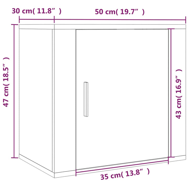 Nachtkastjes 2 st wandgemonteerd 50x30x47 cm betongrijs