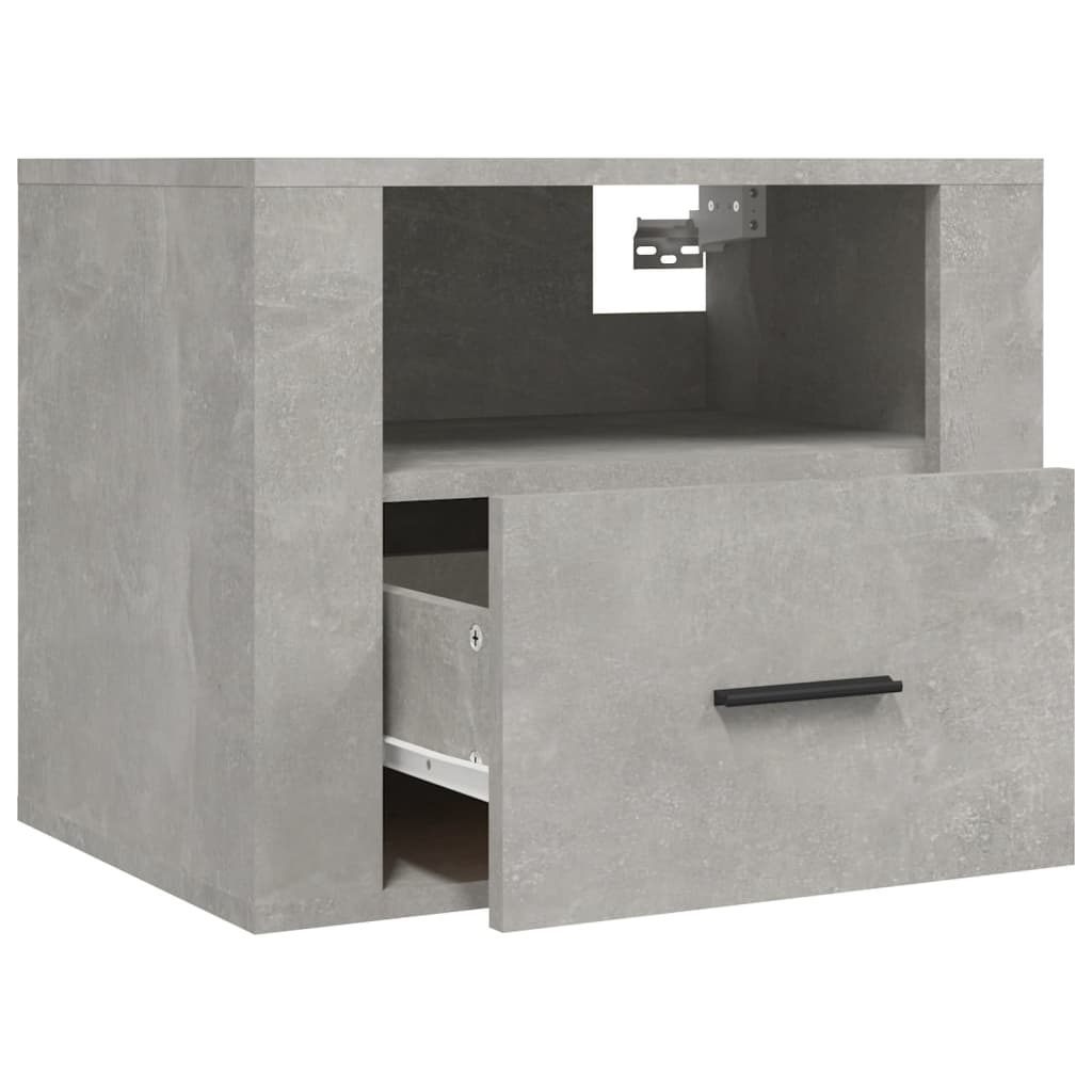 Nachtkastje wandgemonteerd 50x36x40 cm betongrijs