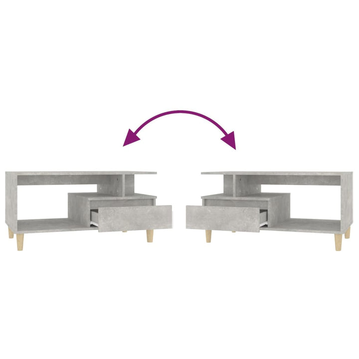 Salontafel 90x49x45 cm bewerkt hout betongrijs